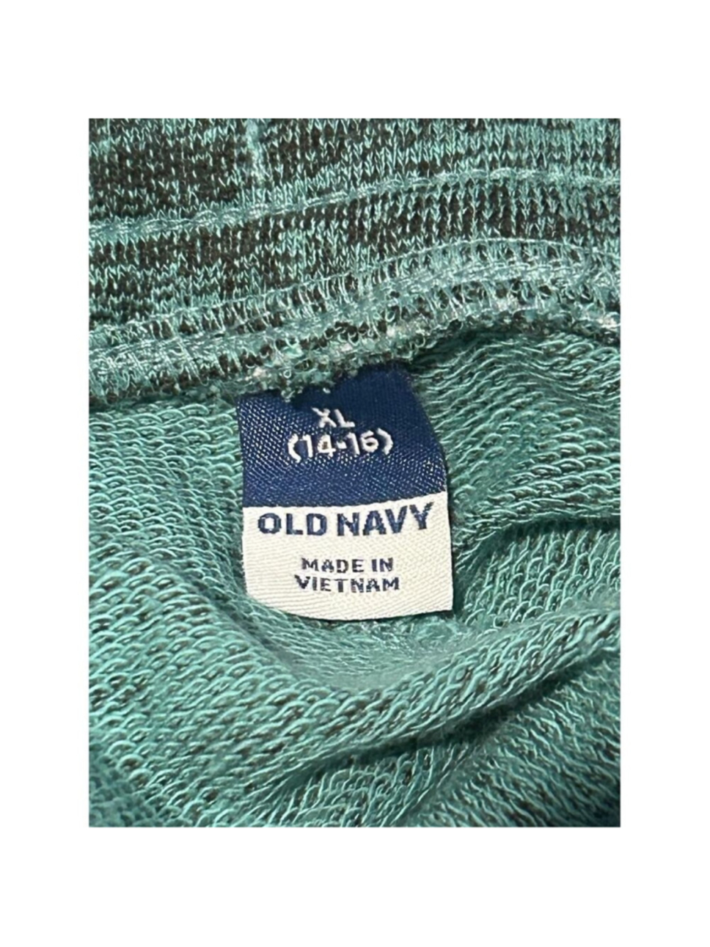 Old Navy Boys XL 14-16 Teal Space Dye Fleece Drawstring Shorts New With Tags - Picture 4 of 5